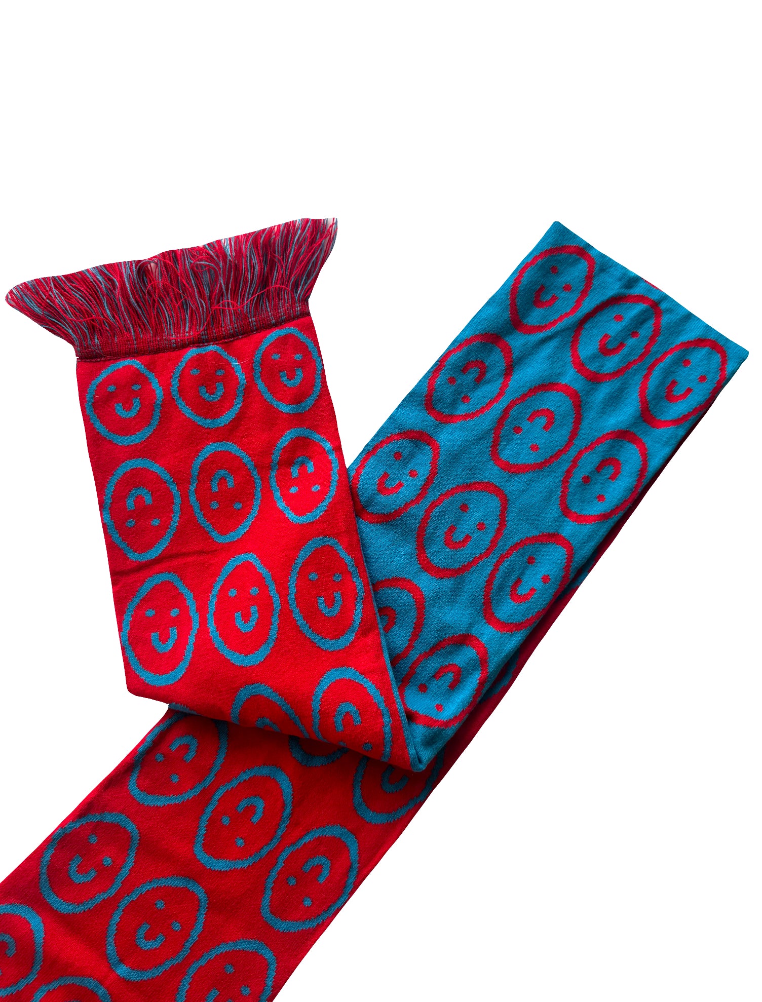 SMILEY SCARF RED/BLUE